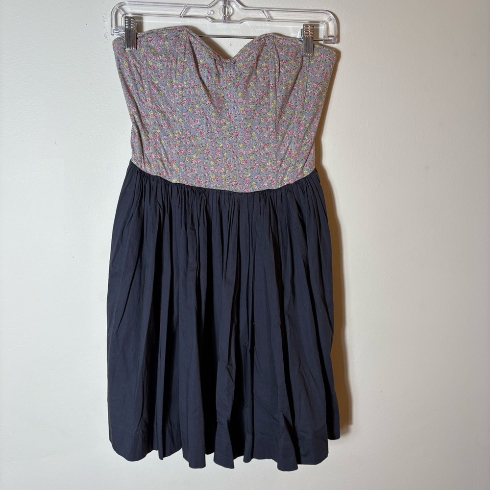 Anthropologie Maeve Addy Fit & Flare Strapless Ditzy Floral Dress Size 4
